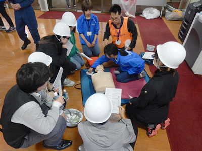 Volunteers Interpreting How to perform CRR at a Disaster Risk Reduction Training Session