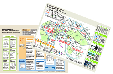 ▲Disaster Action Map created
by Katahira Area Local Community Planning Group
