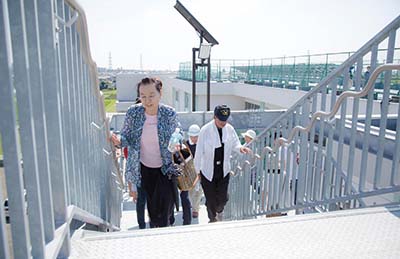 ▲Evacuation stairs at Okada Elementary School